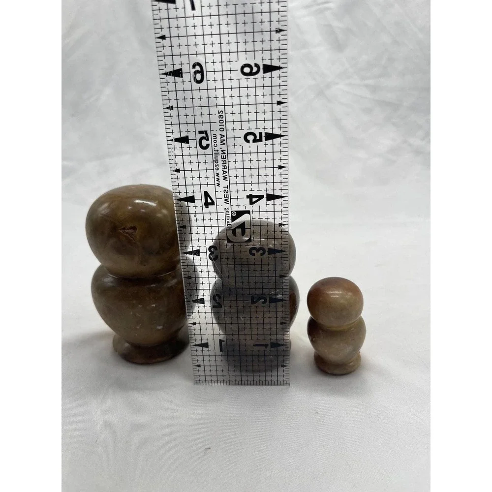 VTG hand carved alabaster owl family